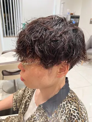 パーマ メンズ 🩵茗荷谷で1番 パーマ巻いてる萌🩵のヘアスタイル