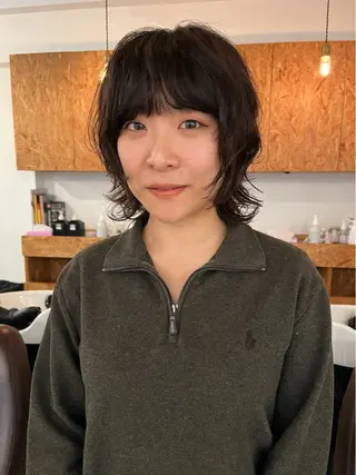 ミディアム 暖色/パーマ 🌼クニトウメイのヘアスタイル