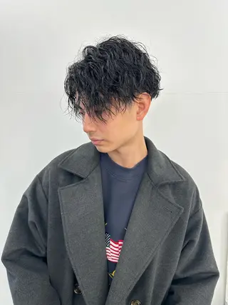 ショート パーマ メンズ Vir by browのヘアスタイル