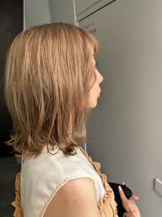 ミディアム 🌟髪質改善ケアカラ ー美髪縮毛矯正y🌟のヘアスタイル