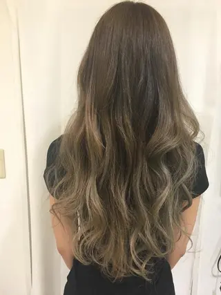 セミロング カラー パーマ ヘアアレンジ きむえり/髪質改善 /セット/カラーのヘアスタイル