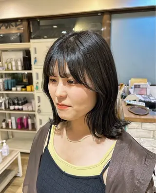 ミディアム 🫧顔周りカット 🫧樫村優香のヘアスタイル