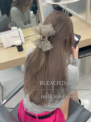 ロング カラー youres hair 髪質改善トリートメント&ヘッドスパ  新宿三丁目店【ユアーズヘア】所属・🦋透明感カラー 👑NODOKA🦋のヘアスタイル