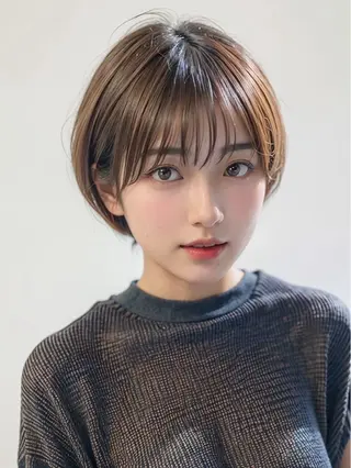 ショート eve🐰束間まつ毛 /透明感カラーのヘアスタイル