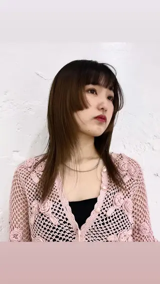 セミロング 産休中です 艶カラー♡オカのヘアスタイル