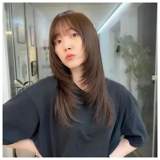 セミロング カラー パーマ ヘアアレンジ RAF TOKYO所属・暖色💖ツヤ髪💖 masae🌼のヘアスタイル