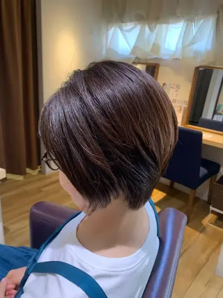 ショート カラー パーマ ヘアアレンジ メンズ キッズ ネイル マツエク・マツパ アイブロウ ORGA所属・飯塚 朋代のヘアスタイル