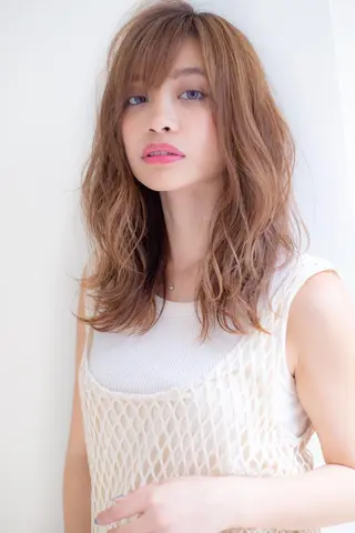 ミディアム カラー パーマ ヘアアレンジ 髪質改善/縮毛矯正/ ボブ/店長/槌矢圭悟のヘアスタイル