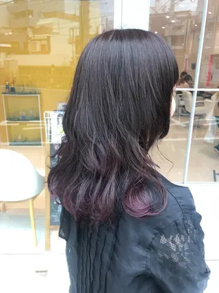 セミロング カラー HOLON池袋所属・ウルフカット ハッシュカット/七海のヘアスタイル