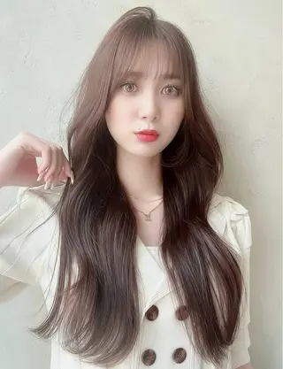 ロング カラー 新宿✨顔周りカット 韓国ヘア/坂本亜裟海のヘアスタイル