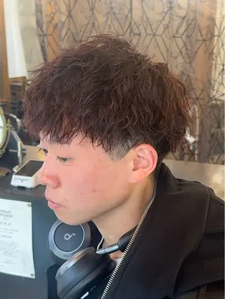 ショート カラー パーマ メンズ AMRITA所属・men'sモテ 髪🫧ｼｵﾝのヘアスタイル