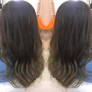 セミロング ロング カラー 髪質改善 中川　翔のヘアスタイル