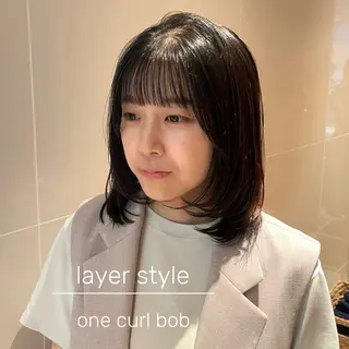 ミディアム 縮毛矯正/レイヤー /ひかるのヘアスタイル