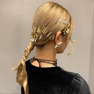 ミディアム カラー ヘアアレンジ 代表🎀 ふわモテ愛 され髪🩷yumiのヘアスタイル