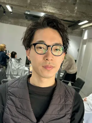 ショート パーマ メンズ fifth 原宿　【フィフス】所属・fifth/メンズ パーマ/川﨑泰就のヘアスタイル