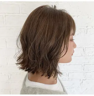 ミディアム カラー パーマ ヘアアレンジ ヨシムラ リオのヘアスタイル