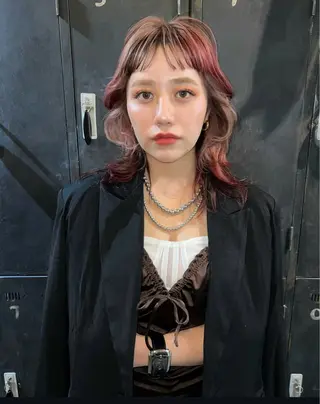 ミディアム カラー ハイトーン/カット Kazuhaのヘアスタイル