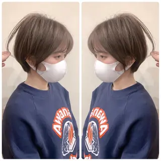 ショート カラー 京都大人女性ショート 徒歩1分/秋山のヘアスタイル