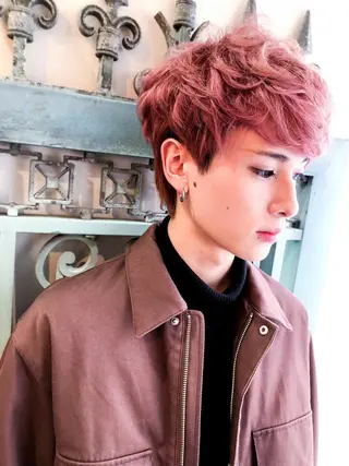 ショート カラー パーマ ヘアアレンジ メンズ 表参道Lise おおいしおりのヘアスタイル