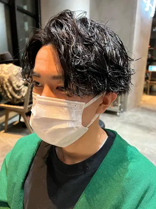 ショート パーマ メンズ fifth JINGUMAE所属・波巻きスパイラルパー マ/シャドウパーマ駿のヘアスタイル