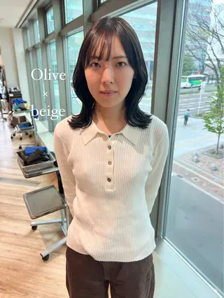 ミディアム 加納千華 /ボブ/ぱつっとボブのヘアスタイル