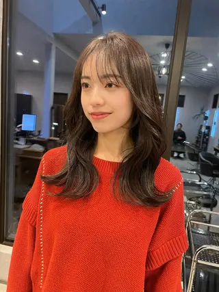 セミロング カラー 透明カラー/レイヤー misaki °＊のヘアスタイル