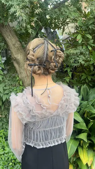 ミディアム ヘアアレンジ 🎗️【ヘアセット 美眉】吉川玲🎗️のヘアスタイル