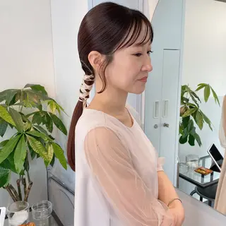 ロング カラー ヘアアレンジ ブリーチなしカラー/ 髪質改善/寺門束のヘアスタイル