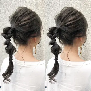 セミロング カラー ツキノキ ミナのヘアスタイル