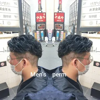 メンズ パーマ カラーブリーチ特化 石原勇希のヘアスタイル