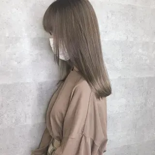 セミロング カラー 髪質改善 中川　翔のヘアスタイル