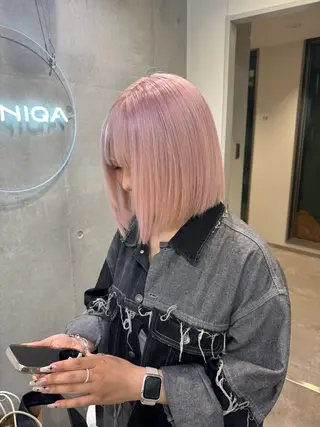 ショート カラー ハイトーン/ピンク カラー/めい🎀のヘアスタイル