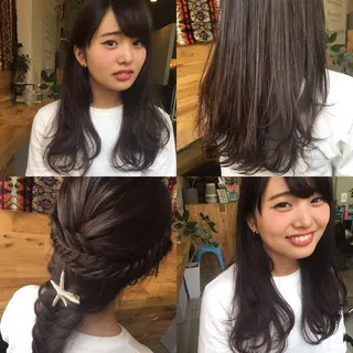 ロング カラー ヘアアレンジ L:der's by u-realm所属・植松 勇太のヘアスタイル