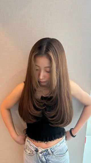 ロング 福田花音/スタイリ スト兼任アイリストのヘアスタイル