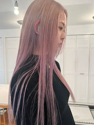 カラー ブリーチカラー🎀 韓国風/寺門美優のヘアスタイル