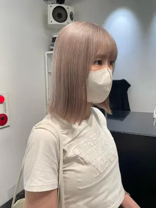 ミディアム カラー パーマ ヘアアレンジ メンズ キッズ ネイル マツエク・マツパ アイブロウ 艶ハイトーン/ヘア アレンジAYAKAのヘアスタイル