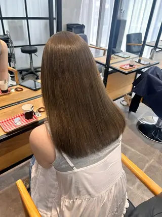 セミロング カラー 韓国×髪質改善カラー 💎hinaのヘアスタイル