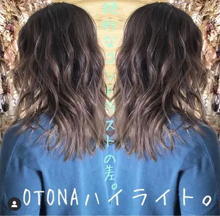 ミディアム カラー テトネ タカシのヘアスタイル