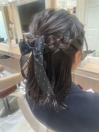 ミディアム ヘアアレンジ 韓国ヘアメイク🎀/ 縮毛矯正✨山本媛香のヘアスタイル