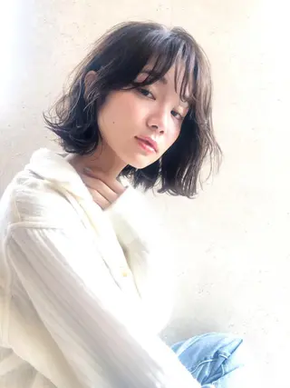 ミディアム カラー パーマ 💘透明感カラー💘 沖本 将宏のヘアスタイル