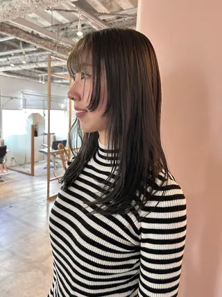 セミロング カラー ヘアアレンジ 🎀suzuna 透明感colorのヘアスタイル