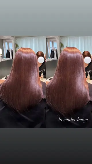 セミロング カラー 艶カラー/ ストレート/くるみのヘアスタイル