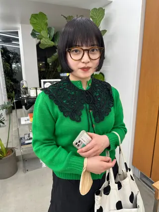 ショート カラー ボブ/レイヤー/ケア パーマ/リュウタのヘアスタイル