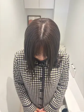 ミディアム リン🔔ボブ cut ベージュカラー🤎のヘアスタイル