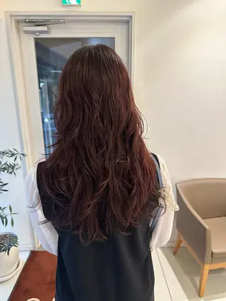 ロング カラー ヘアアレンジ タイトボブ個性派カラ ーAKANEのヘアスタイル