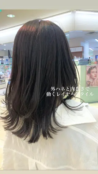 セミロング カラー 似合わせカラー/艶 髪質改善/ヨシザキのヘアスタイル