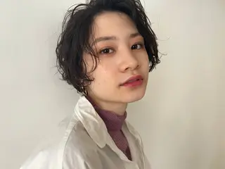 ショート パーマ hair design SUN room【サンルーム渋谷】所属・yuinaショート/ ボブ/透明感カラーのヘアスタイル