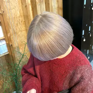 カラー まろみ暖色×ボブ ×chia🕯のヘアスタイル