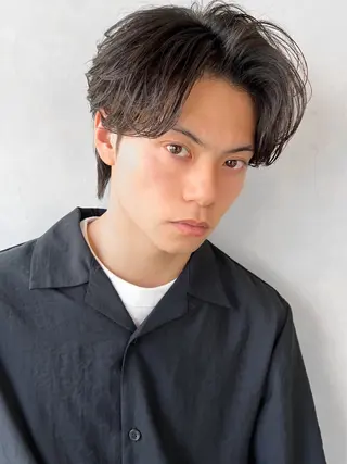 ミディアム 木村 賢人のヘアスタイル