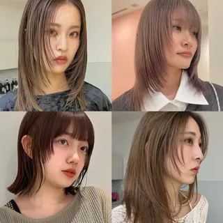 ミディアム カラー レイヤー専門家 ダブルカラー修のヘアスタイル